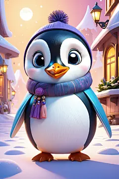 南极动物可爱甜心小动物模型图片