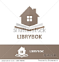 Vector book and house logo concept