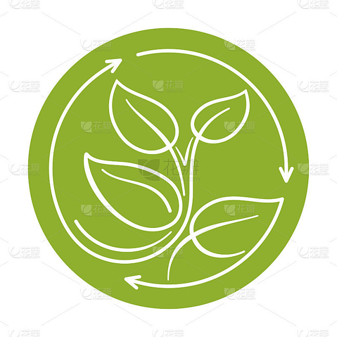 可循环废物和可降解生物材料的图标
