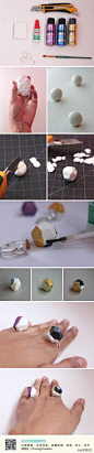 #手工课#【DIY软陶戒指手工教程】软陶是小编非常喜欢的DIY材料，它的通用性和延展性非常强，可以制作很多可爱的小玩意儿！这次我们要DIY一枚软陶戒指，对软陶感兴趣的同学可以看看下面的教程哦！http://t.cn/zYDYIx3@北坤人素材