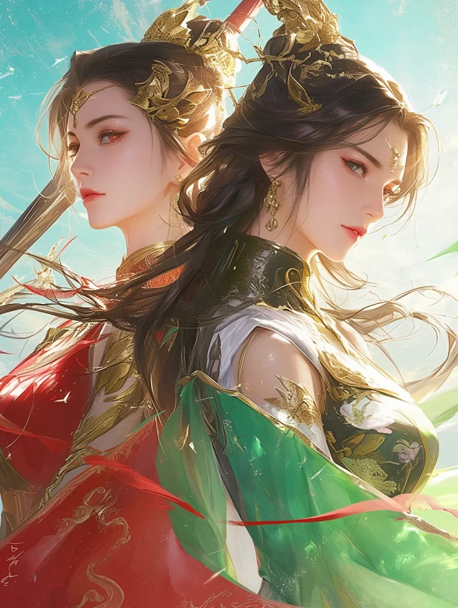 AI古风小说封面-双女主 - 小红书