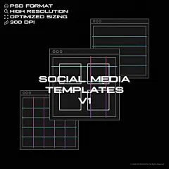 国外知名社交媒体平台海报尺寸标准模板 GFX DATABASE - Social Media Templates V1