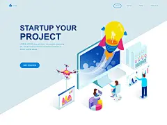 多种类型的时尚高端的2.5D等轴等距应用程序APP UI KITS开发着陆页海报插画banner设计模板大集合