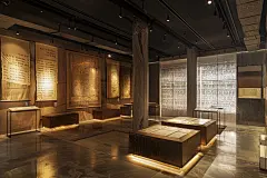 博物馆展厅光效摄影图