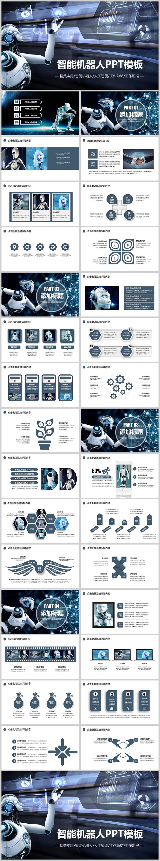 精美人工智能工业机器人信息化高科技PPT