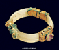 镶鎏金嵌宝珠玉镯 唐代 现藏于陕西省历史博物馆