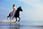 海边骑马的美女图片