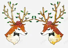 手绘卡通可爱梅花鹿鹿头高清素材 页面 设计图片 页面网页 平面电商 创意素材 png素材