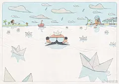 绘本插画超话 一个关于天气播报员的绘本故事，明媚温暖的画风让人看完觉得心情晴朗。works by Vishnu M Nair
#儿童插画# #绘本# ​​​​