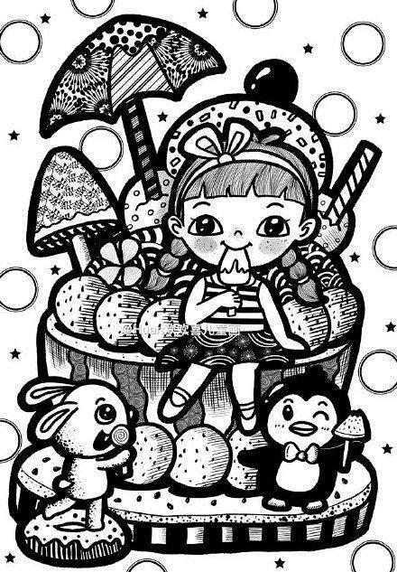 少儿美术培训机构快要开学了，线描画资料开...