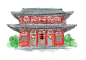 古风建筑插画PNG