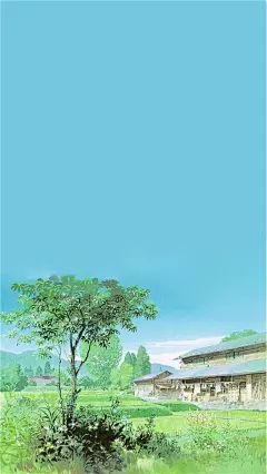 唯美手绘插画二次元风景智能手机桌面壁纸
