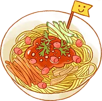 可爱线描美食贴纸-四川凉面