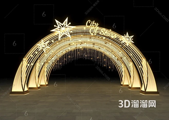 现代亮化美陈拱门3D模型