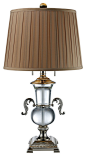 29" Raven Solid Clear Crystal Table Lamp in Polished Nickel - traditional - Table Lamps - ELK Group International