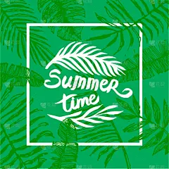 夏天,文字,动物手,华丽的,请柬,模板,你好,品牌名称,绘制,复古