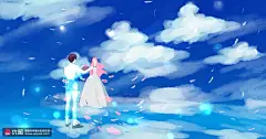 唯美灯光鲜花求婚新婚爱情七夕情人节插画 节日节气 情人节
