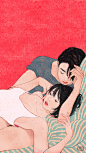 最近Illustrator Zipcy的情侣插画很热<br/>特地找来做成壁纸 <br/>Yang se eun (1988)  South korea<br/>#壁纸iphone无水印##手机壁纸# ​​​ ​​​​