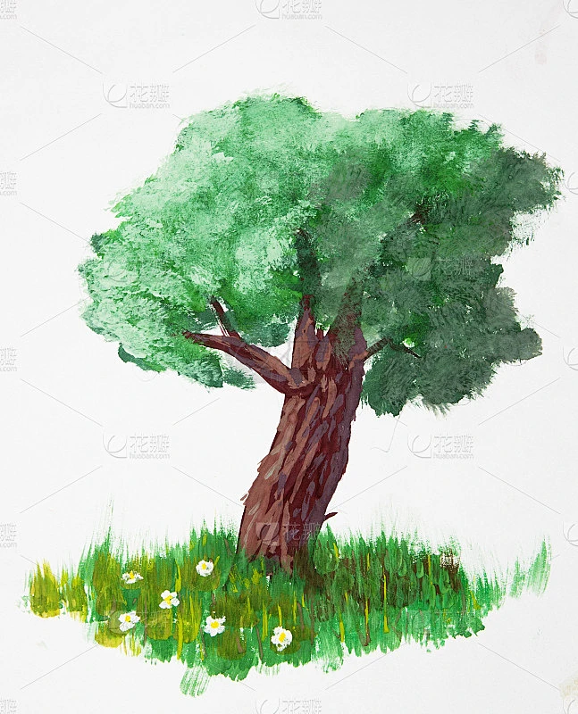 一棵树的画素材-花瓣网