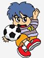 玩足球的人免抠素材_新图网 https://ixintu.com 彩色 人物 卡通 健身