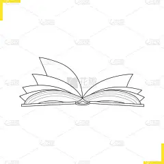 打开的书线性图标
