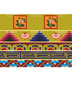 藏式边框  - 源文件下载【酷图网】藏式,花边,边框,花,纹理,家具纹理