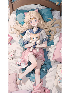 二次元~手机壁纸|萌萌哒小猫与小月 - 小红书