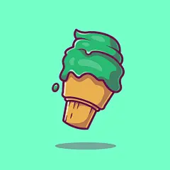 抹茶冰淇淋，卡通矢量图插画矢量图素材