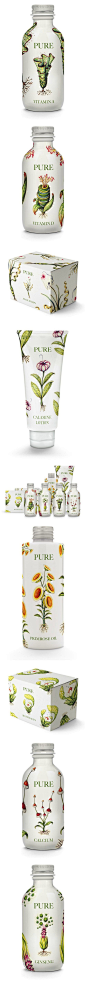 Pure - Health Products手绘植物的健康产品包装-三个设计师-视觉设计传播分享自媒体