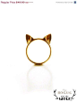 Fancy - FESTIVE SALE Gold Cat Ears Ring cute kawaii by TheRogueAndTheWolf@北坤人素材
