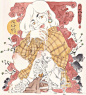 插画 | 百鬼志怪 · 日本浮世绘元素搭配人物留白的舒适插画