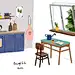 家具卡通插画插画家居生活摆设海报