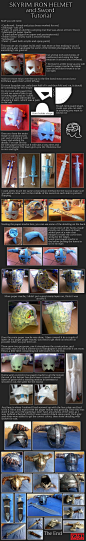 Iron Helmet and Sword cosplay tutorial by ~kovah on deviantART (because I do want to do a Skyrim costume someday... when I have time to complete at least the main quest line): 