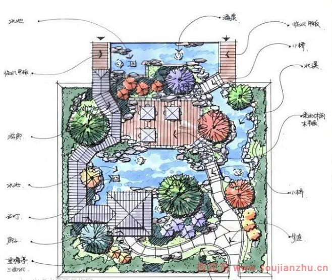庭院景观设计平面图-花瓣网