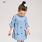 Girls Dresses Jeans Blue Dress For Little Girl Spring 2018 Brand Spring Half Sleeve Clothing Kids Children Clothes W8082-in Dresses from Mother & Kids on Aliexpress.com | Alibaba Group