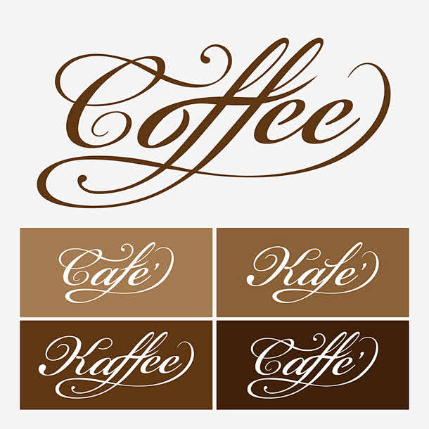 咖啡字体高清素材 coffee 创意字体...