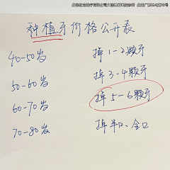 善逸1107采集到手写字A4纸张实拍信息流场景口腔种植牙报价收费单