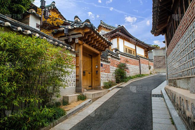 传统,韩国,建筑,首尔,北村韩屋村,时尚...