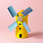 Save your toilet paper tubes, oatmeal containers, and popsicle sticks, then make this fun windmill with your kids. The blades actually spin!: 