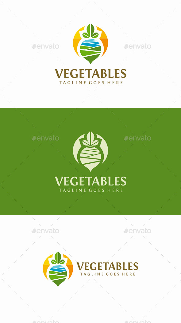 蔬菜农场——食品标志模板Vegetabl...