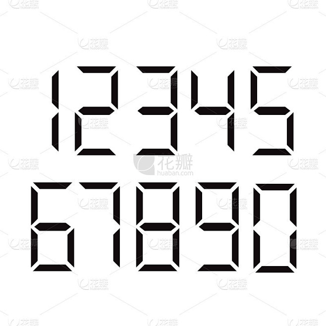 数字字体数字。说明了向量。