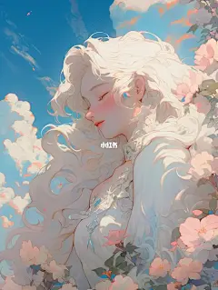 睡美人丨晚霞与鲜花共绘浪漫丨头像壁纸