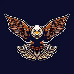 老鹰展翅插画矢量图设计素材