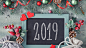 General 1920x1080 2019 (Year) Christmas numbers Christmas ornaments  New Year