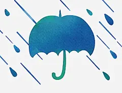 手绘蓝色雨伞矢量图高清素材 下雨天 卡通 手绘 蓝色 雨伞 雨滴 矢量图 免抠png 设计图片 免费下载