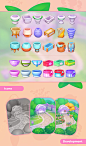 casual game Flowers Game Art game ui Icon ILLUSTRATION  location match-3 mobile game props