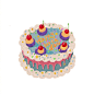#投稿作品# 生活很苦，蛋糕很甜~ 

“蛋糕配色~
最近看到韩国蛋糕店benny cake很好看很复古~
所以涂了比较复古的配色~
不可商用哦~”
...展开全文c