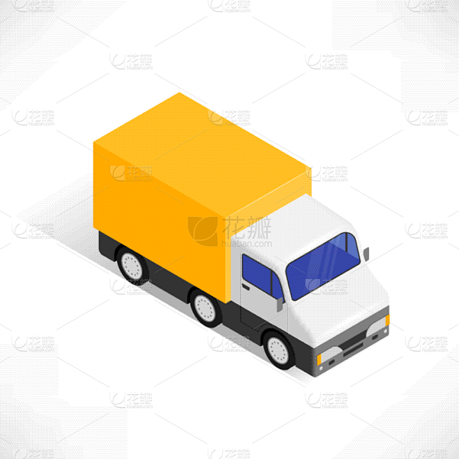 卡车,计算机图标,白色,分离着色,黄色,...