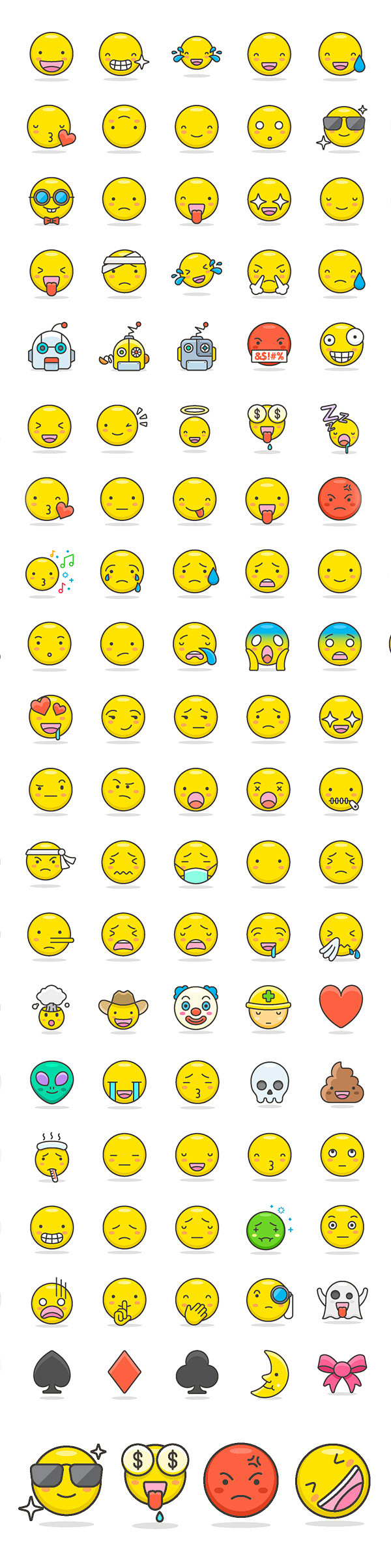 emoji可爱表情整套ai矢量文件下载