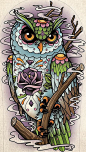Setwidth487 Sugar Skull Owl Tattoo Design Flickr Photo Sharing